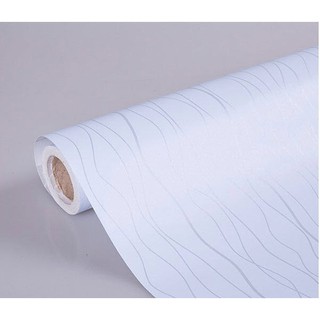 3m giấy dán tường khổ 45cm họa tiết vân trắng
