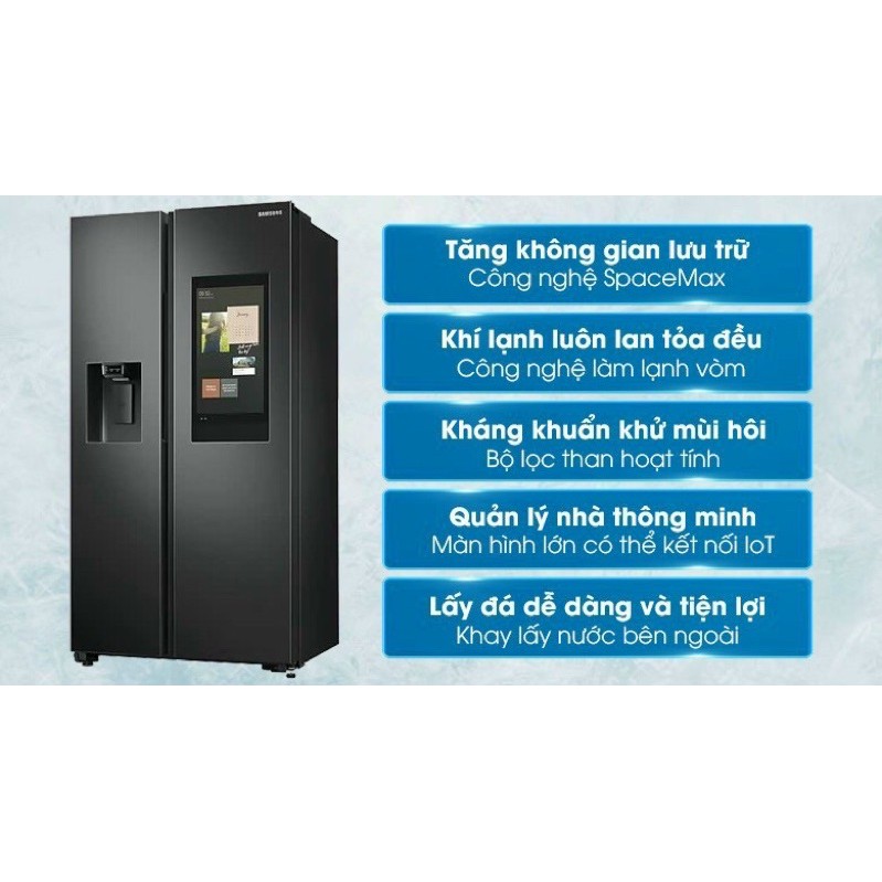 Tủ lạnh Family Hub Samsung inverter 616 lít RS64T5F01B4/SV. Model 2020☘Hàng mẫu FULLBOX Bảo hành chính hãng 2 năm)