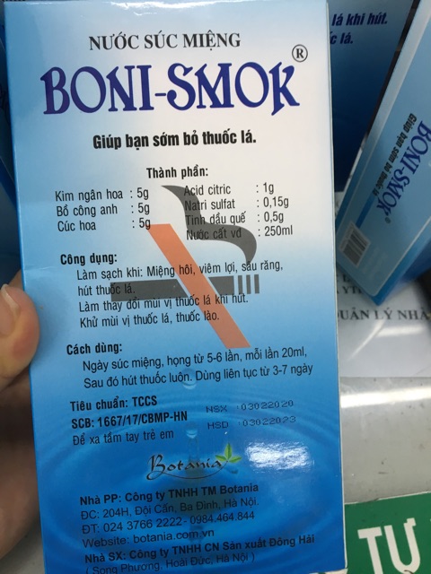 BONI-SMOK ,giải pháp cho người muốn cai thuốc lá