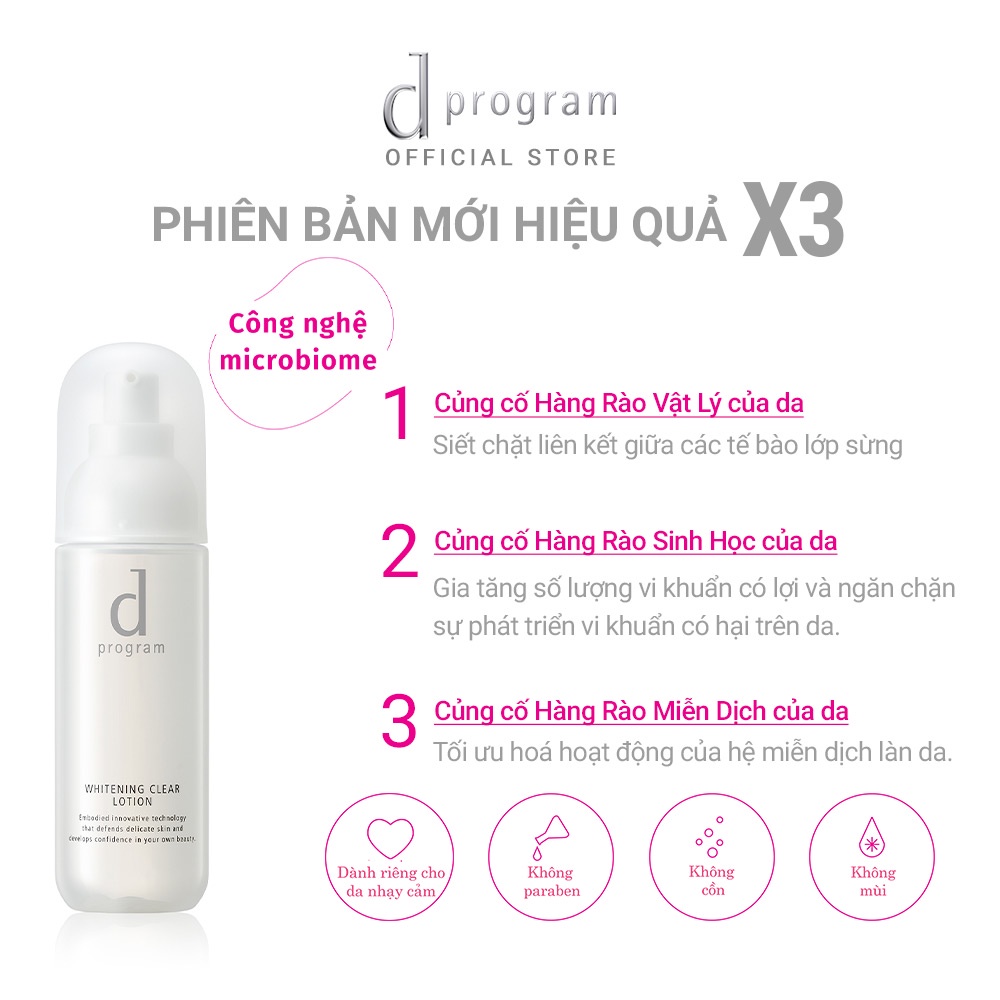 [Mã FMCGMALL -8% đơn 250K] Nước cân bằng dưỡng trắng cho da nhạy cảm Dprogram Microbiome Whitening Clear Lotion 125ml | BigBuy360 - bigbuy360.vn