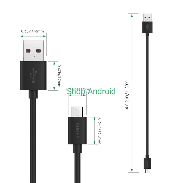 BỘ 3 CÁP SẠC AUKEY MICRO USB - CABLE AUKEY MICRO USB