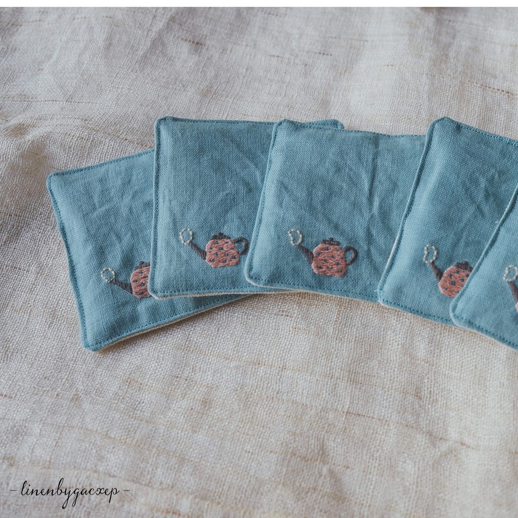 Lót Ly từ vải Linen thêu hoạ tiết | BigBuy360 - bigbuy360.vn