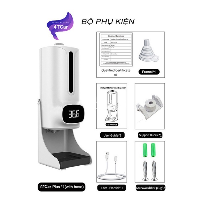 Máy sát khuẩn tự động đo thân nhiệt K9 Pro PLUS 💥 FREESHIP 💥 nhiều chế độ , chính xác cao , TẶNG PIN+ CỐC SẠC