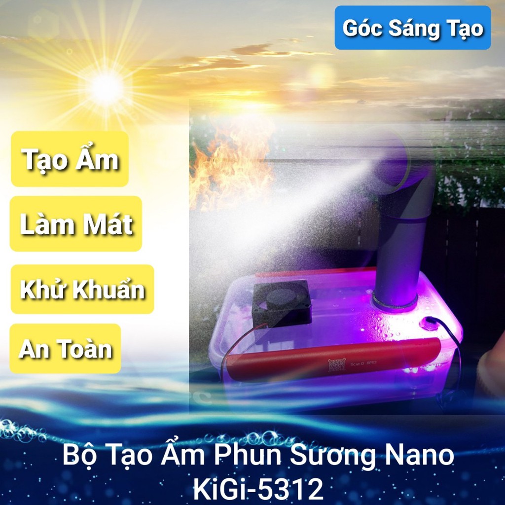 Bộ Phun Sương Tạo Âm Phun Tinh Dầu KIGI-5312Khử KhuẩnPhun Sương Siêu ÂmTưới Hoa Lan