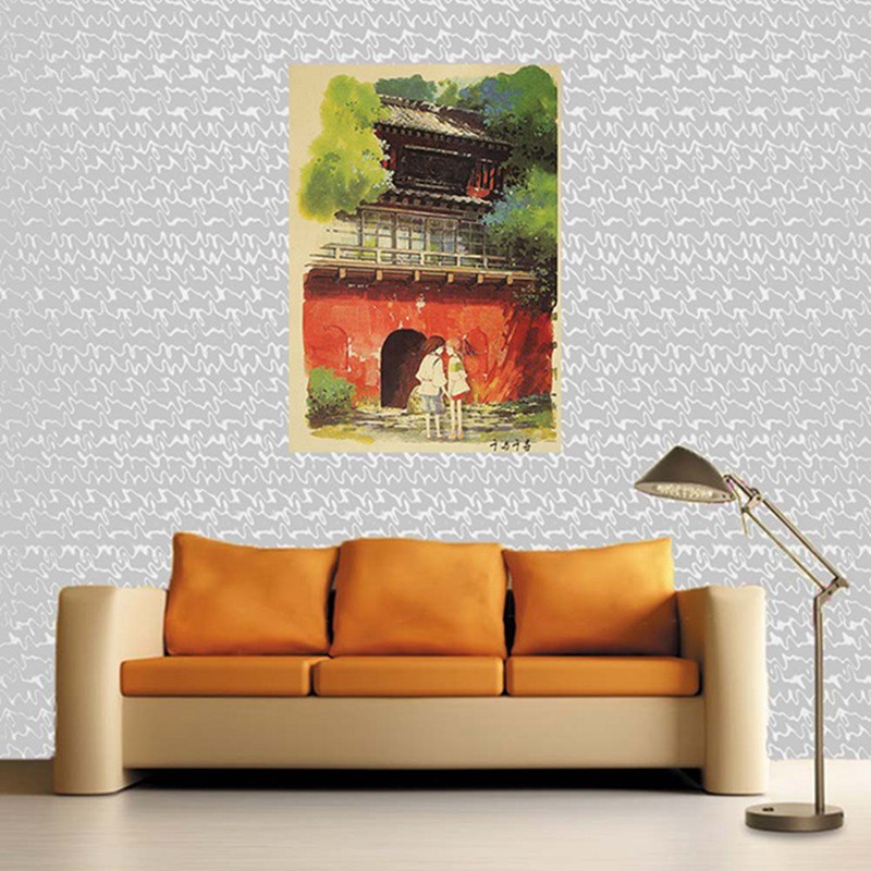 Poster phim hoạt hình Hayao Miyazaki Chihiro bằng giấy Kraft