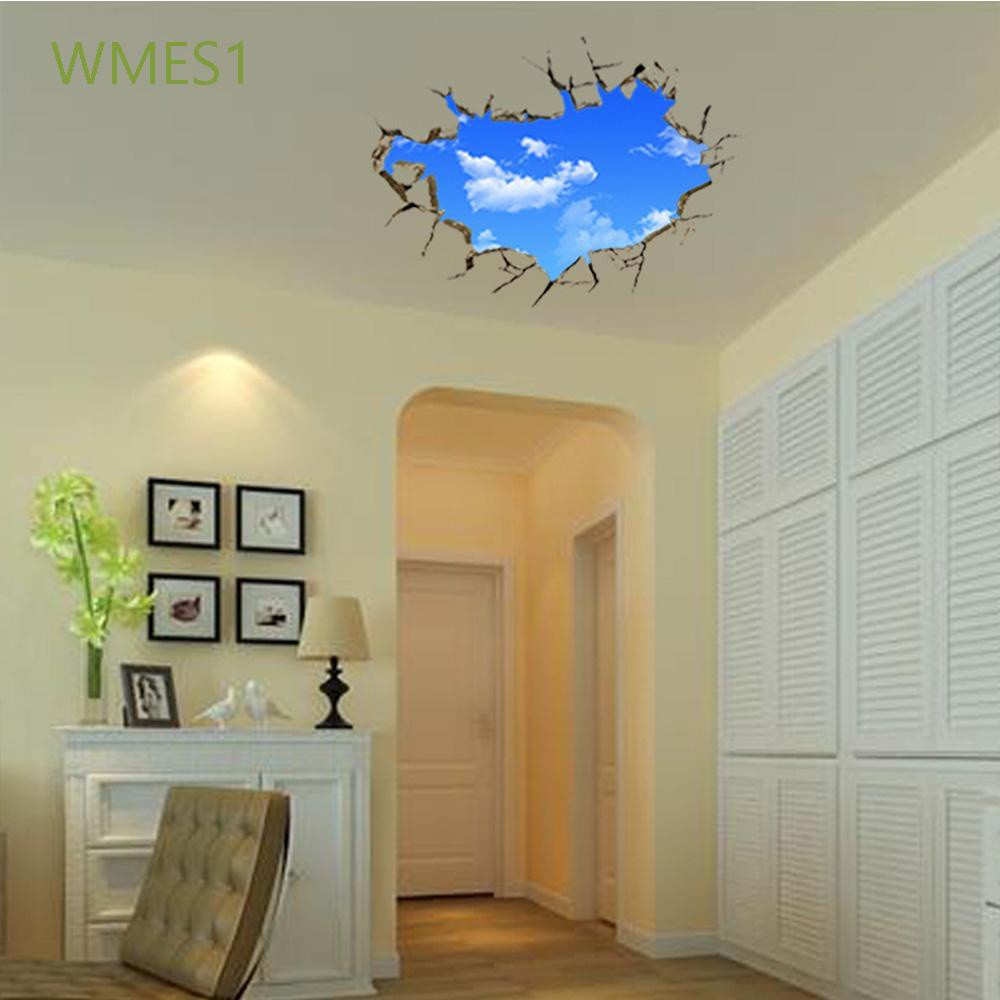 WMES1 Charming Bedroom Living Room Decoration New Arrival Creative Blue Sky White Cloud Wall Sticker Interesting Vivid Nice New Design Lovely Hot Sale Home Decor/Multicolor