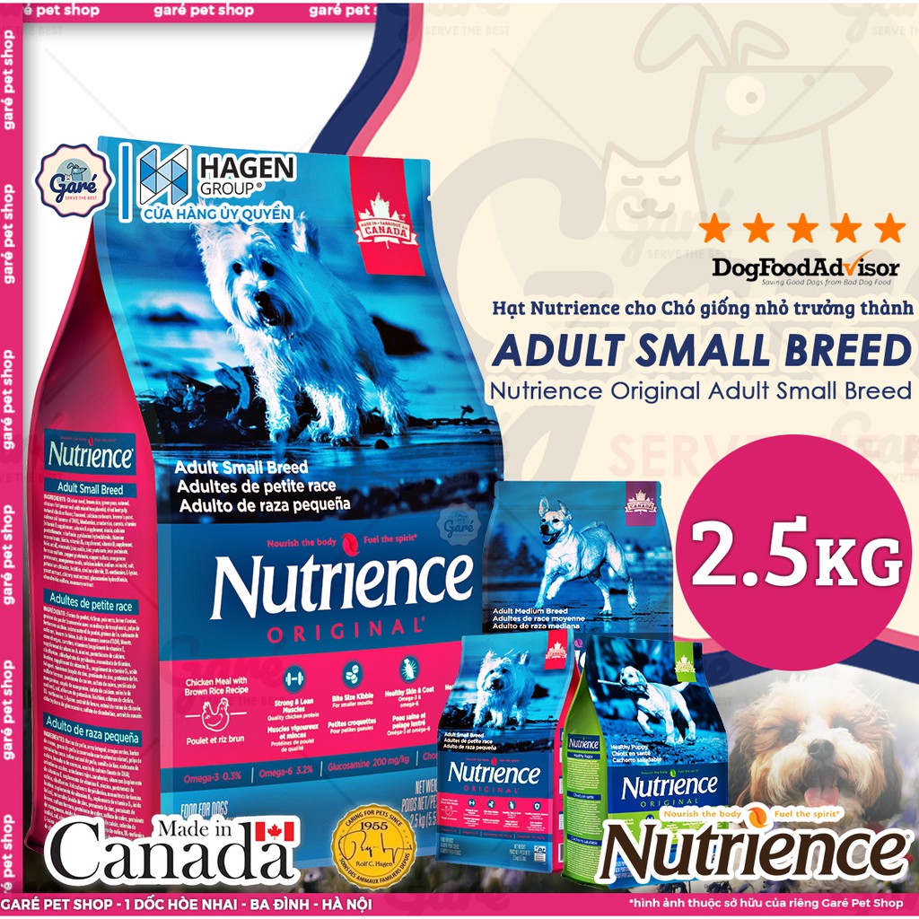 2.5kg - Hạt Adult Small Breed cho Chó giống nhỏ trưởng thành Nutrience Original Adult small breed for Dogs