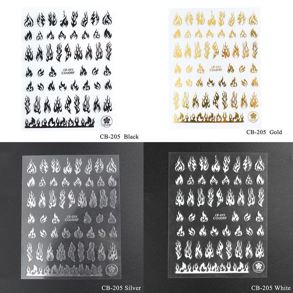 Hình Dán Trang Trí Móng Tay Họa Tiết Hoạt Hình Dễ Thương|Giấy Dán Móng Tay 3D Màu Trắng Đen