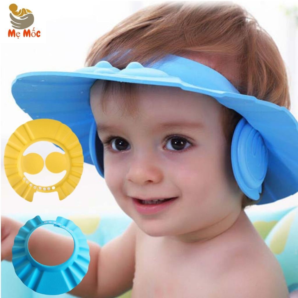 Mũ Gội Đầu Chắn Nước Có Bịt Tai - Mũ Tắm Chống Thấm Nước Cho Bé