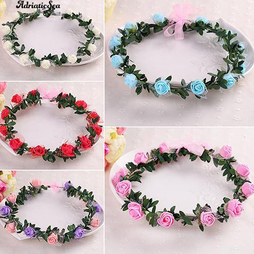 Vương miện cài tóc đính hoa hồng
