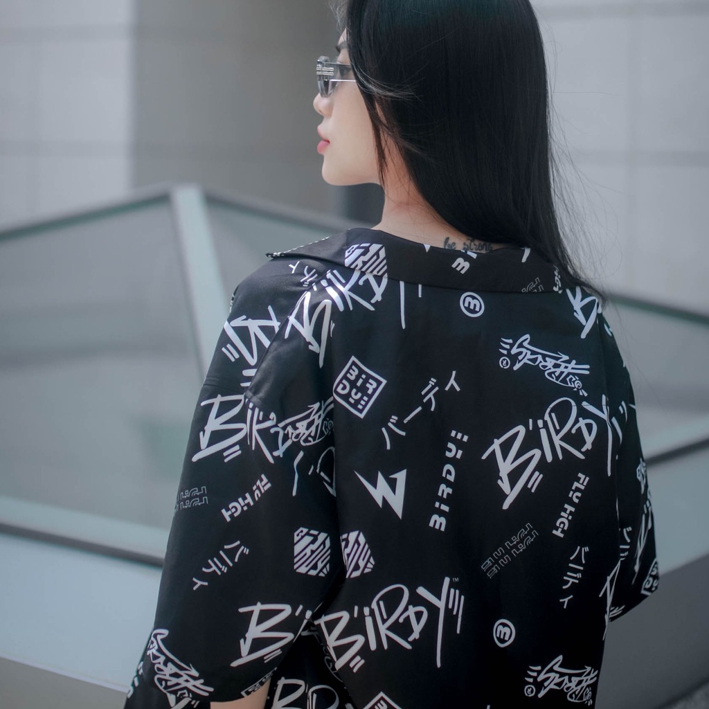Áo sơmi SIGNATURE SHIRT tay ngắn nam nữ form rộng sơ mi cổ vest unisex tay lỡ, chất vải lụa mịn chống nhăn