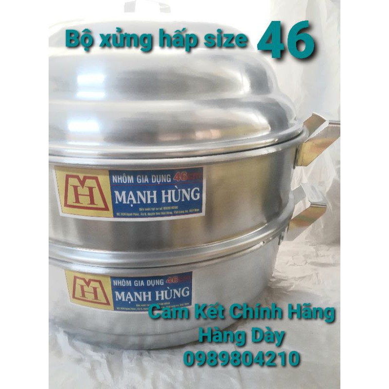 (Có Video SP)Xửng hấp nhôm Mạnh Hùng size 46 Hấp bánh bao/ hấp hải sản & thực phẩm
