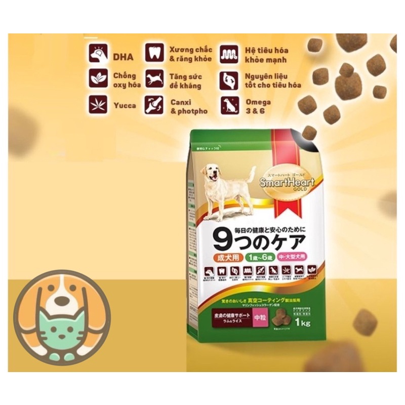 Thức ăn cho chó SmartHeart GOLD 1kg