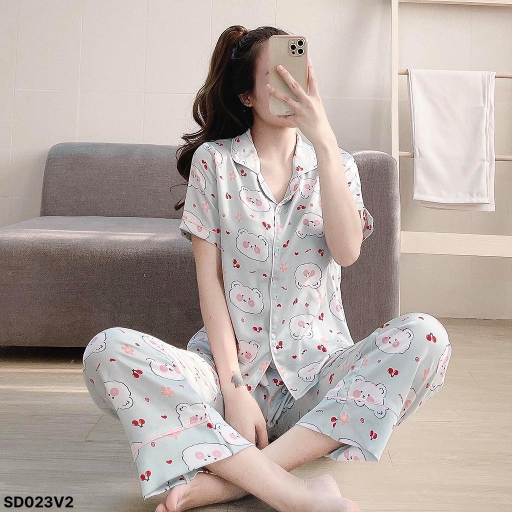 (MẪU MỚI-HÀNG CÓ SẴN) SET BỘ NGỦ PIZAMA IN DÀI❤️XƯỞNG MAY NHÀ BELL_SD023