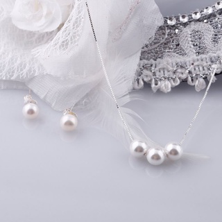 Bộ bông tai dây chuyền đính ngọc cao cấp 🌼 yn jewelry
