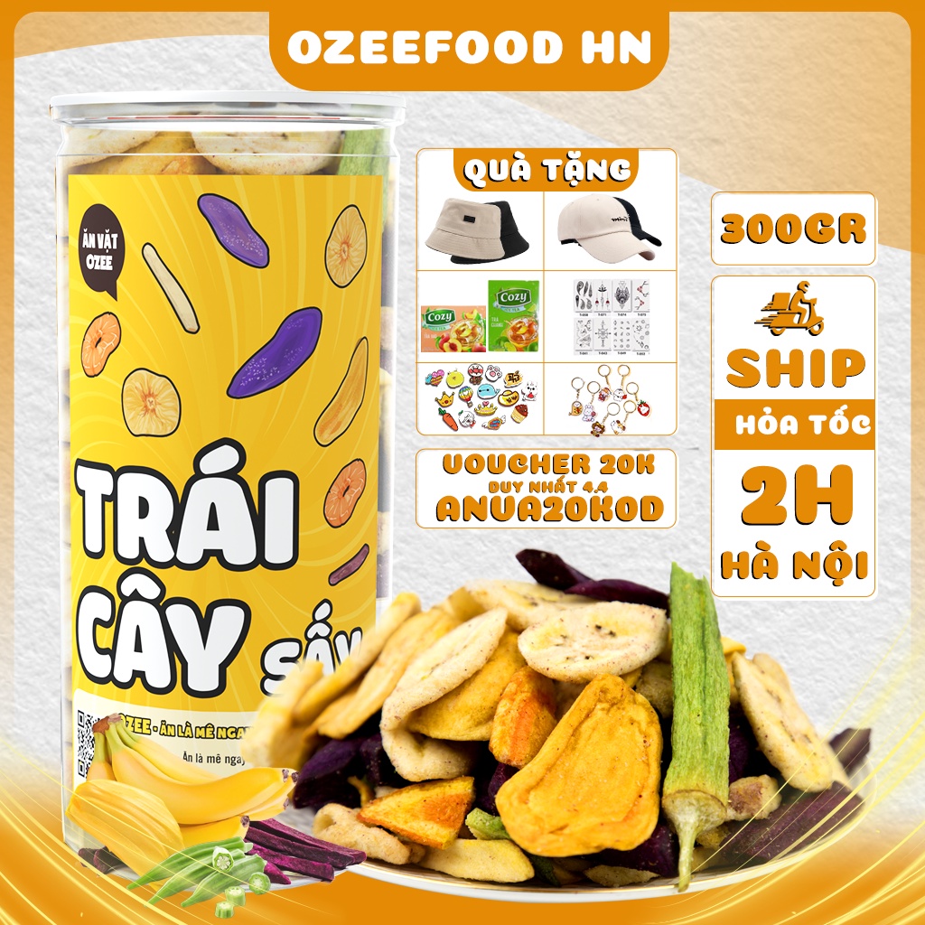 Trái cây sấy Ozee hộp 270g siêu ngon đồ ăn vặt Hà Nội