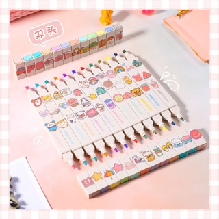 Set 6 cây bút dạ quang hightlight pastel 2 đầu