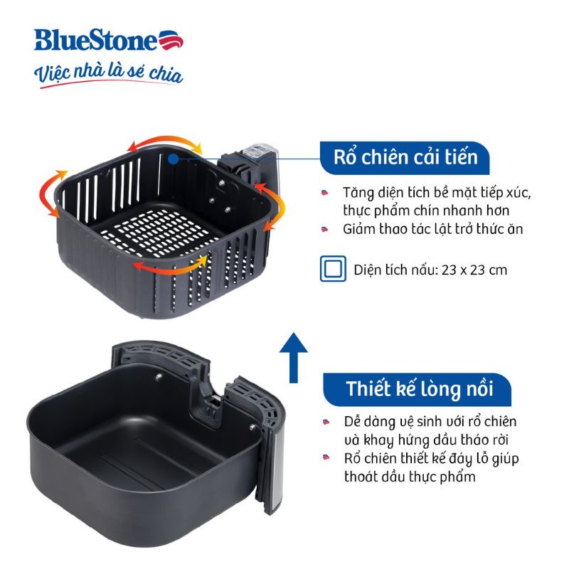 [SP MỚI] NỒI CHIÊN KHÔNG DẦU BLUESTONE AFB - 5880 ( DUNG TÍCH : 5,5 LÍT )