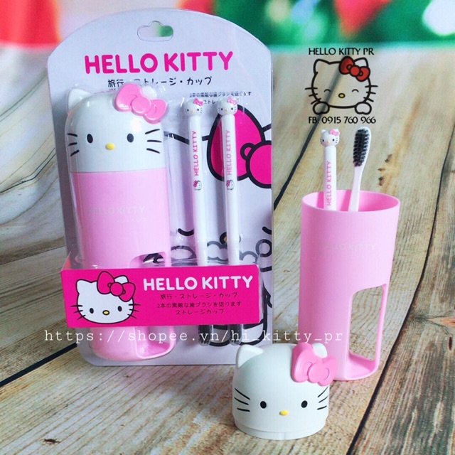 Set hộp+ 2 bàn chải răng Hello Kitty