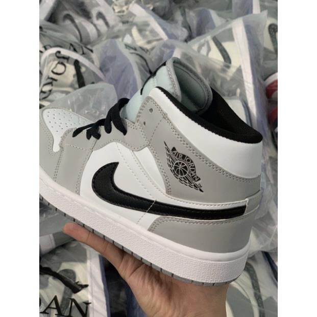 [Siêu Hot ] Giày sneaker Jordan 1 grey/white đủ size nam nữ. Giày Jd1 xám cao