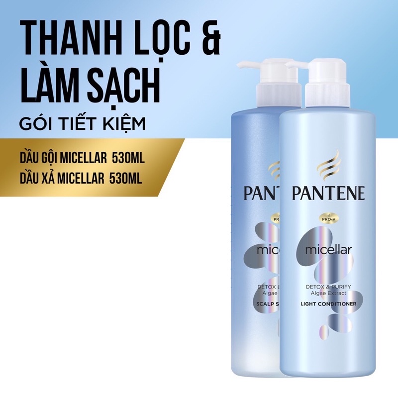 COMBO BỘ DẦU GỘI XẢ PANTENE MICELLAR 530ml