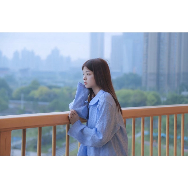 Set áo sơ mi + chân váy dài vintage phong cách hàn quốc siêu xinh