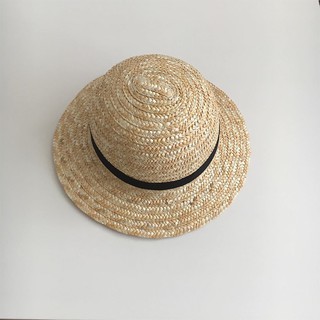 Mũ cói tròn vintage kiểu Nhật, Hàn cho trẻ em