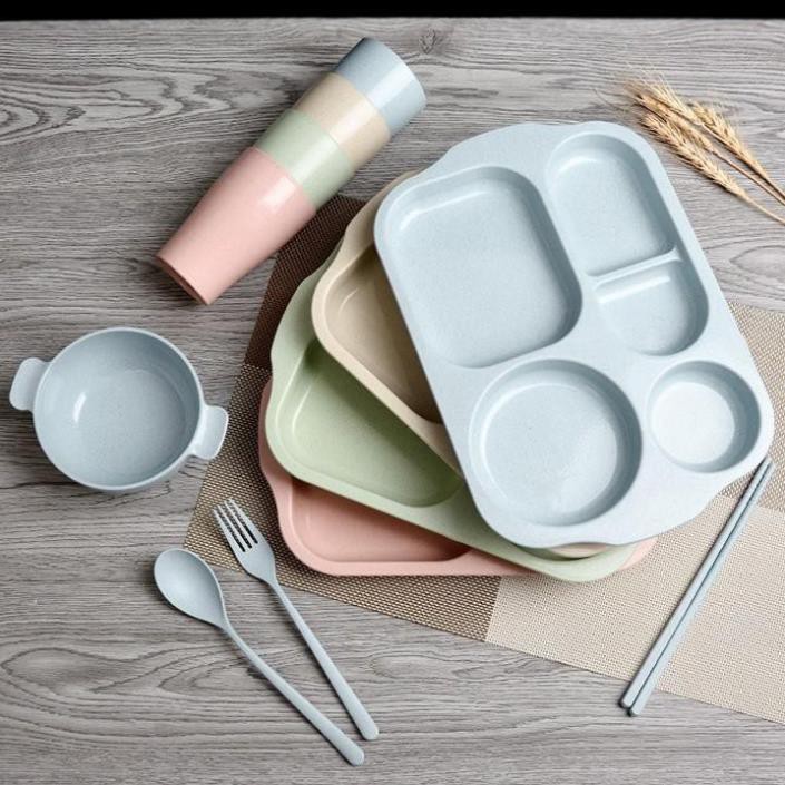 BỘ BÁT THÌA ĂN DẶM LÚA MẠCH 6 CHI TIẾT CHO BÉ