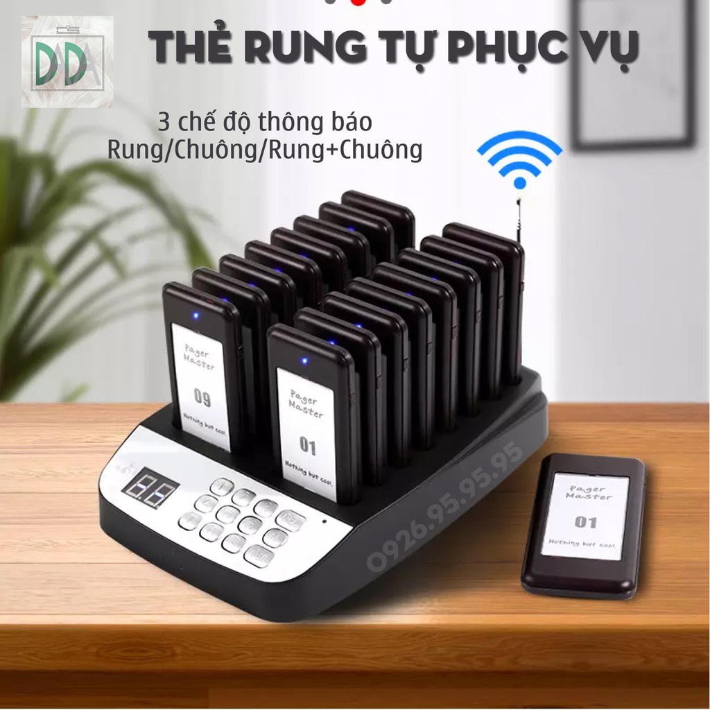 Bộ thẻ rung order _ gọi khách tự phục vụ Tầm Xa CHÍNH HÃNG ( VÔ ĐỊNH GIÁ RẺ )_ Thiết bị máy móc pha chế