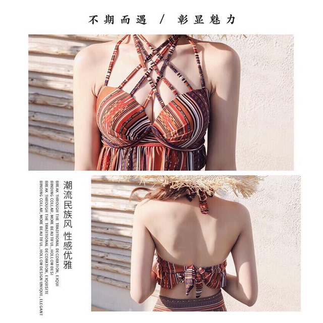 bộ bơi kẻ kèm choàng (3 món) | BigBuy360 - bigbuy360.vn