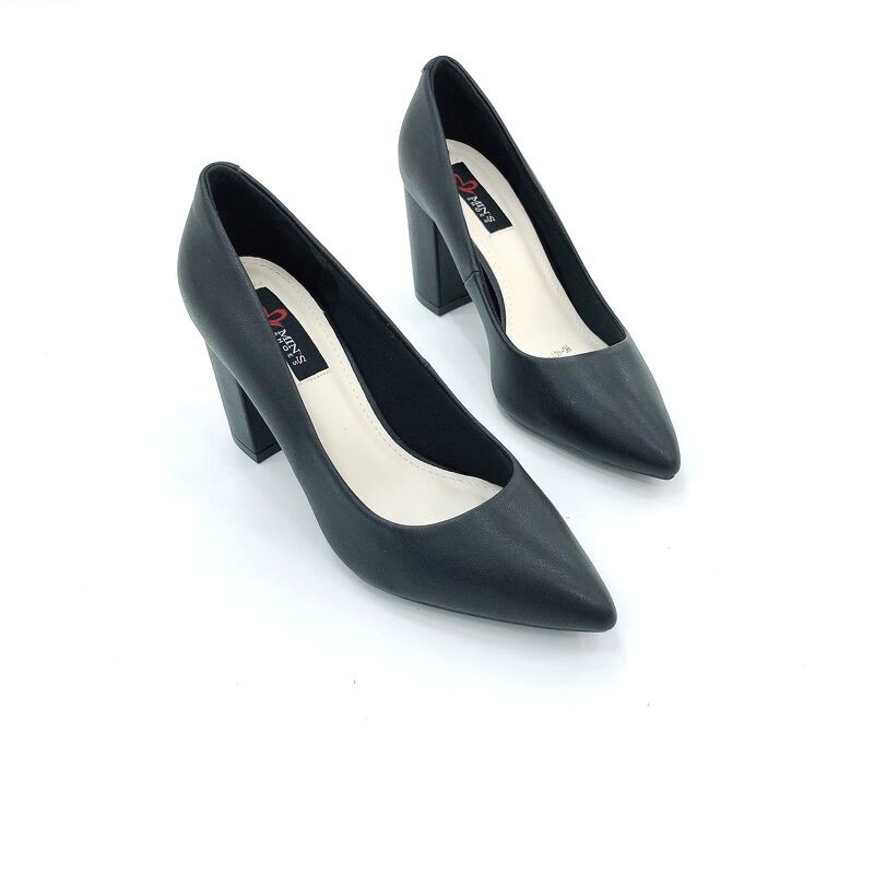 Min's Shoes - Giày Gót Vuông Da Thật V199
