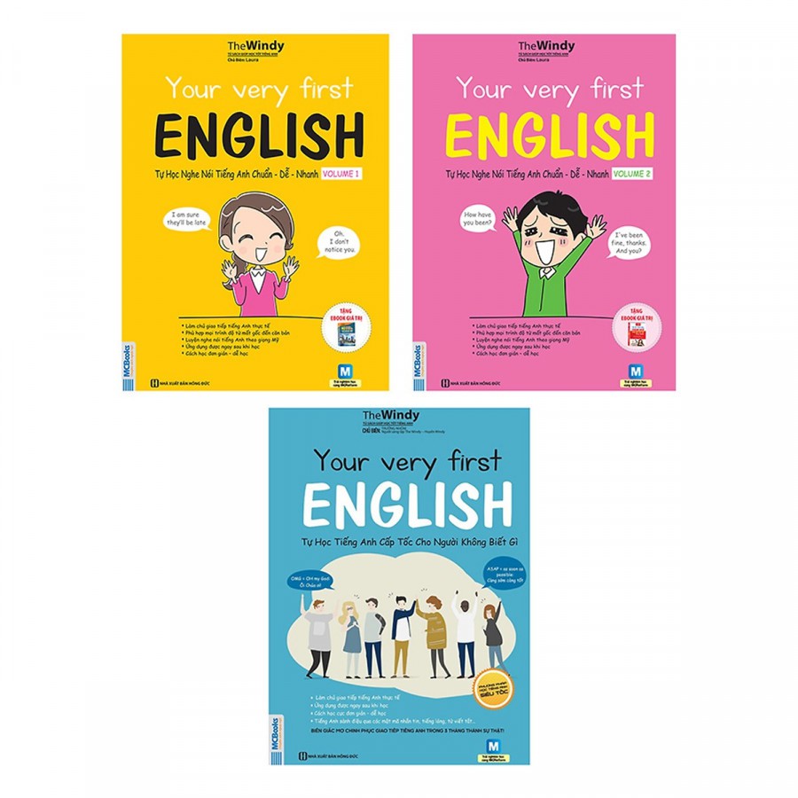 Sách - Combo 3 Cuốn Your Very First English - Tự Học Nghe Nói Tiếng Anh