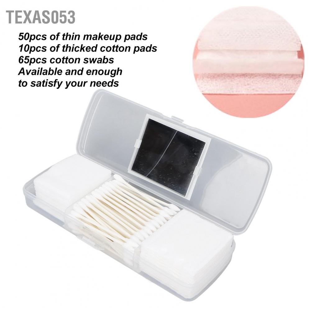 [Hàng mới về] 65 Tăm bông 50/10 bông tẩy trang mỏng/dày Texas053 3 trong 1