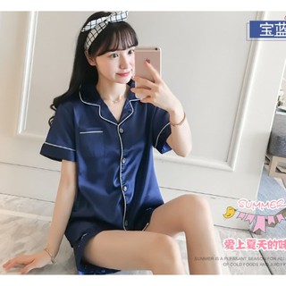 Bộ đồ ngủ pijama lụa ngắn tay