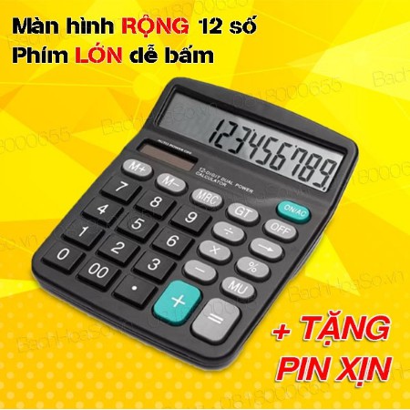 Máy tính mini cầm tay, bỏ túi, màn hình rộng 12 số, phím bấm lớn, giá rẻ