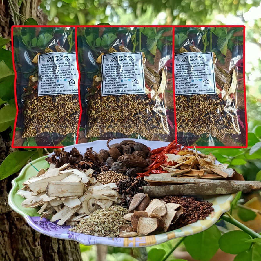 200gr Sét Ngâm Mai Quế Lộ Đầy Đủ 13 Vị Rất Thơm Nhiều Công Dụng Hiệu Ông Bà 5 Châu Đốc