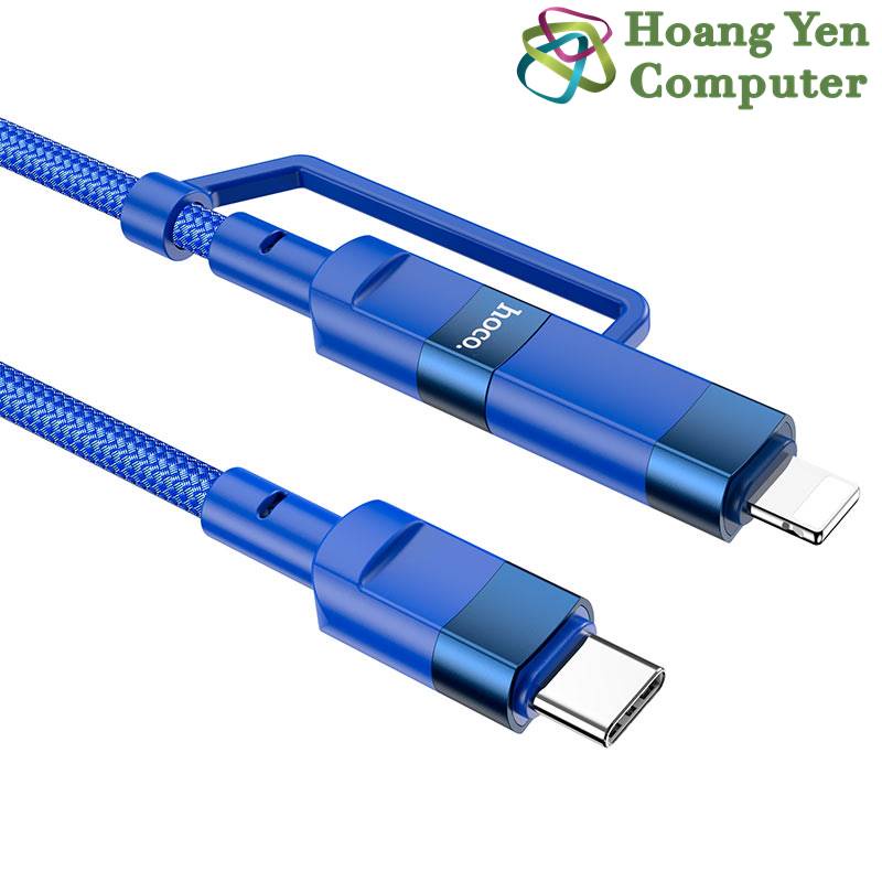 Cáp Sạc Nhanh Hoco U106 2in1 (Type C to Light hoặc Type C to Type C) - BH 12T Chính Hãng - Hoàng Yến Computer