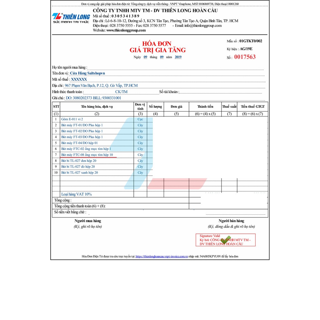 Bút máy ống mực Điểm 10 FTC-08