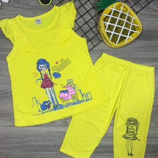 Đồ bộ lửng size đại cotton 4 chiều cho bé gái