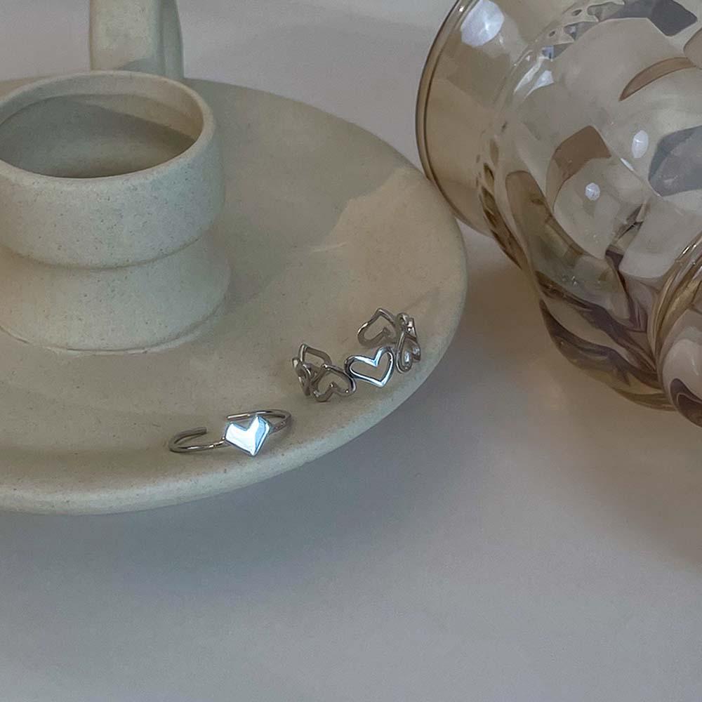 VANES1 Nhẫn Hình Trái Tim Phong Cách Retro Thời Trang Cho Nữ