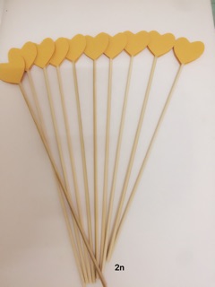 Set 10 que cắm trái tim trang trí