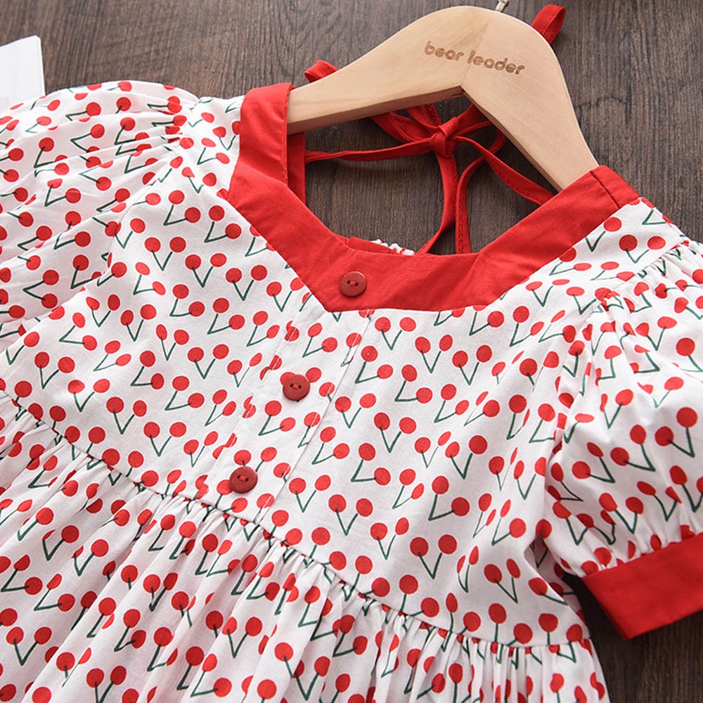 Đầm công chúa Bear Leader tay ngắn họa tiết hoa thời trang dành cho bé gái