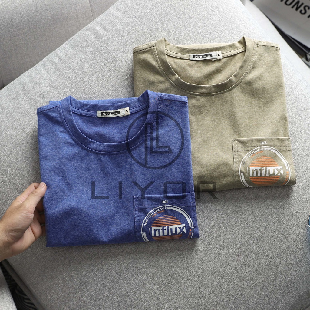 Áo thun UNISEX nam nữ vải cotton muối có túi in hình sắc nét Liyor - ACT4038