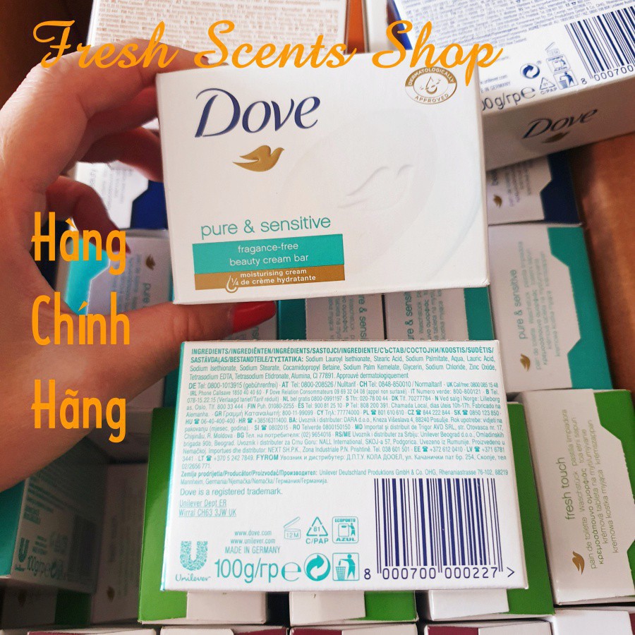 Xà bông Dove 100g - Hà Lan - Pure & Sensitive