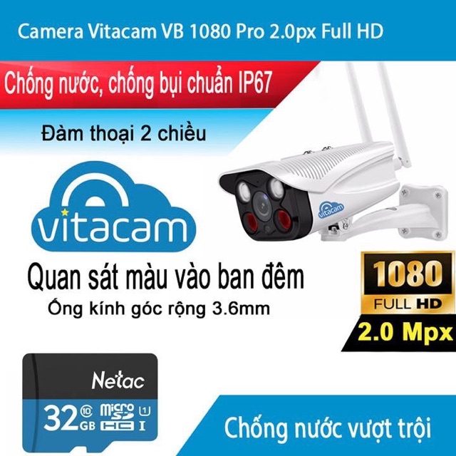 VITACAM VB1080 PRO CAMERA WIFI Full HD 1080P - ĐÈN QUAN SÁT MÀU NGÀY ĐÊM