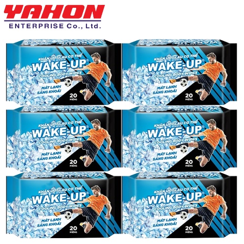 Combo 6 khăn ướt lau cơ thể wake-up 20 miếng