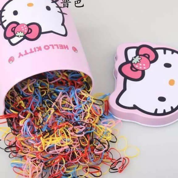 Hộp Chun Buộc Tóc Kitty 2000 Dây Cho Bé