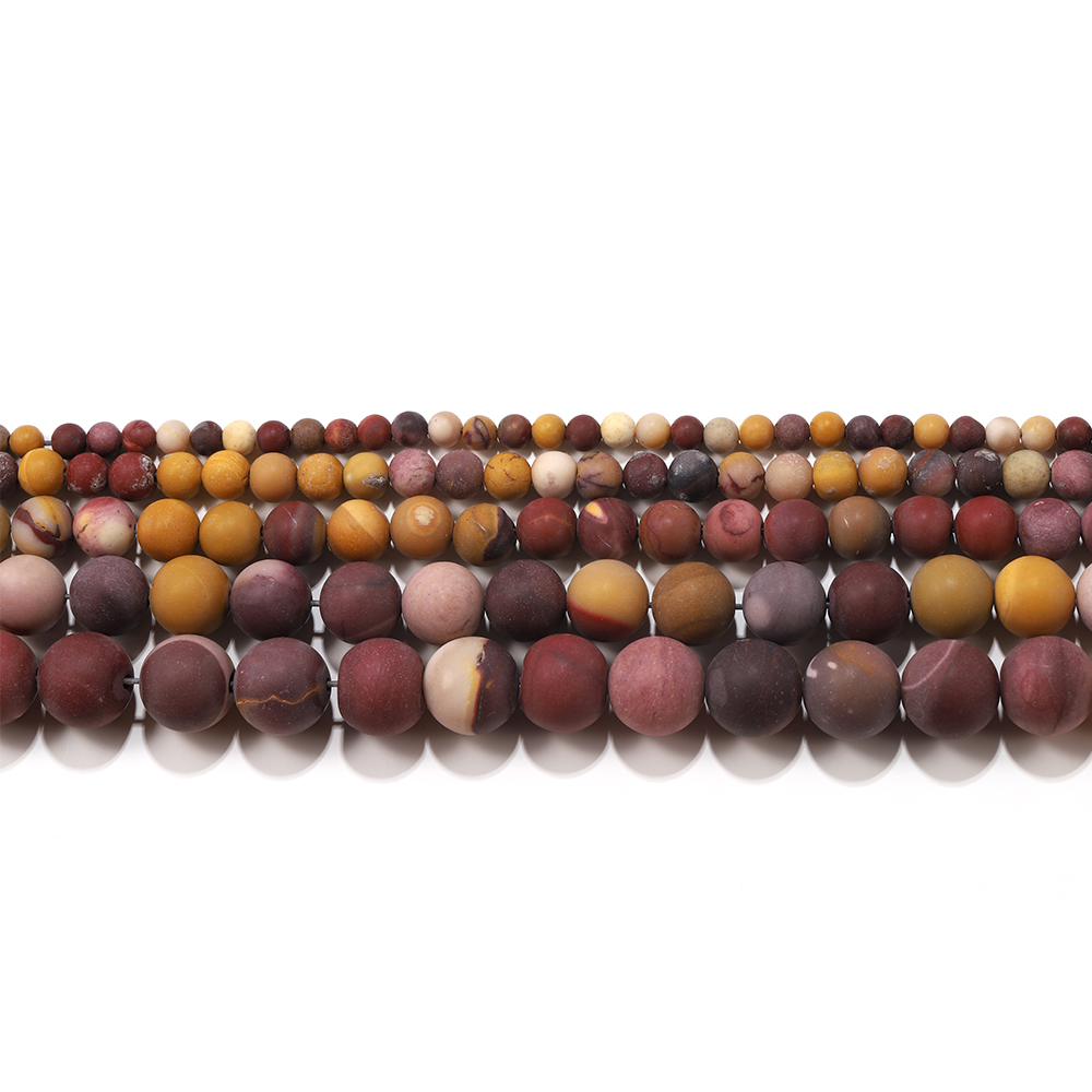Chuỗi hạt đá mã não St.kunkka màu đỏ vàng nhám cỡ 4/6/8/10mm làm đồ trang sức thủ công DIY