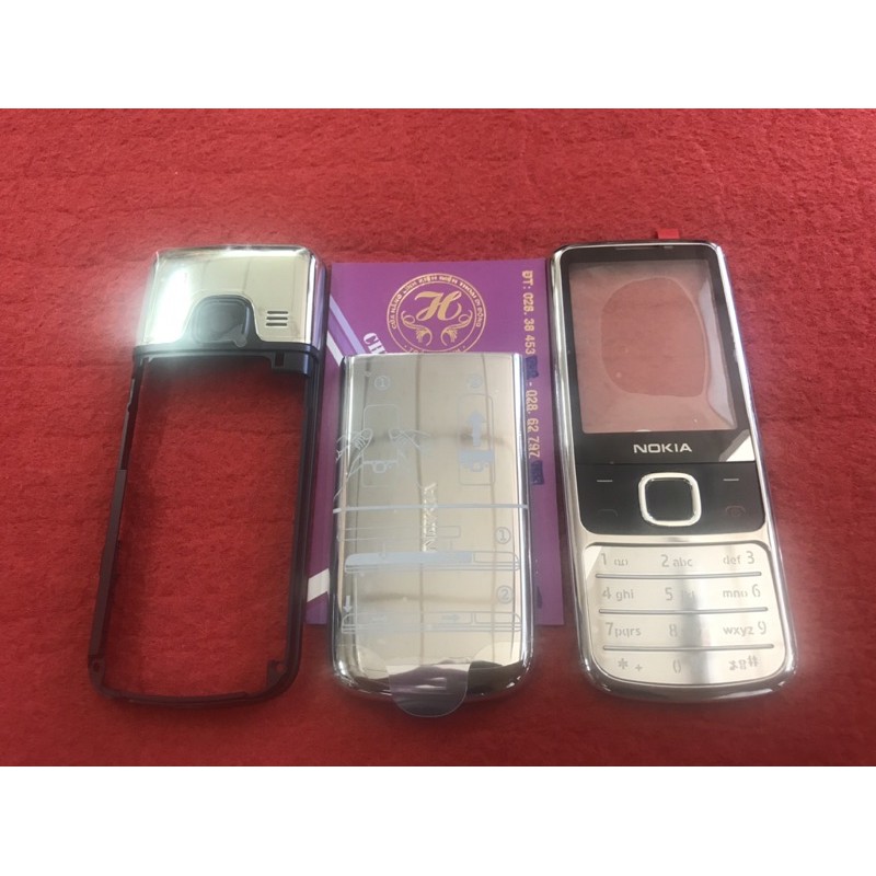Vỏ Nokia 6700C Zin màu bạc bộ