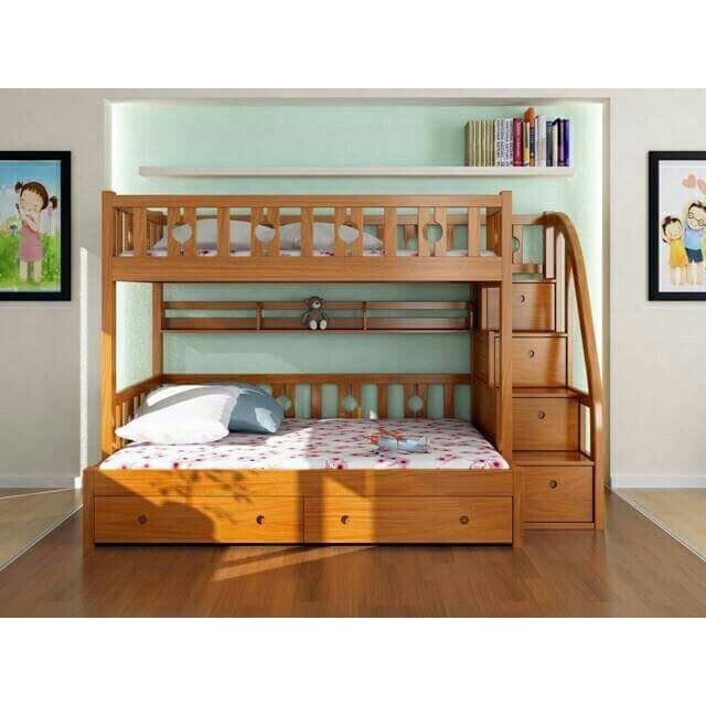 Giường tầng gỗ sồi dùng cho cả người lớn trẻ em. Freeship và lắp đặt nội thành hn